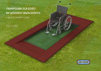 Trampolina ziemna -  INTEGRACYJNA (INCLUSIVE) - 150 x 250 cm.