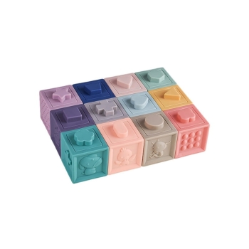 Klocki Sensoryczne Układanka Do Ściskania Dźwięk 12 el.