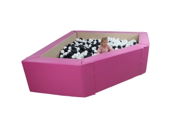 Basen narożny 2 x 2 m z ekoskóry z piłeczkami, wysokość 60 cm