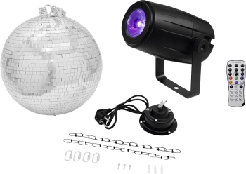 Eurolite Żarówka LED Kula dyskotekowa - zestaw z napędem, z oświetleniem LED 30 cm