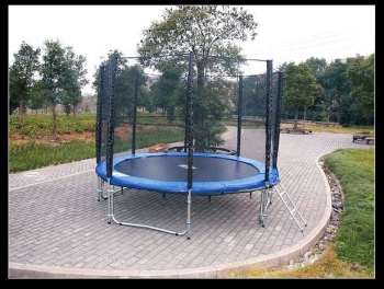 Trampolina ogrodowa z siatką i drabinką, średnica 427cm, 14ft.