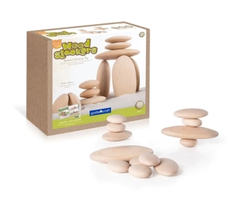 DREWNIANE KLOCKI DO ZABAWY - KAMIENIE RZECZNE 