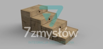 Zestaw 4 drewnianych stopni terapeutycznych STRATO-16