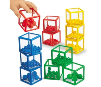 Klocki sensoryczne z kolorowymi kulkami