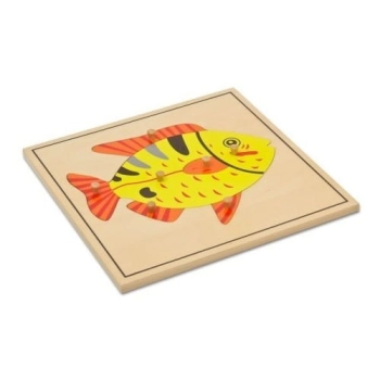 Puzzle drewniane -Ryba - pomoce Montessori  